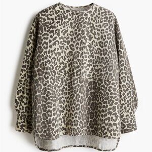 H&M Leopard Woven Oversized Top